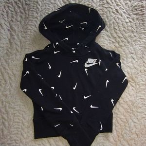 Girls Nike All Over Crop Top Hoodie